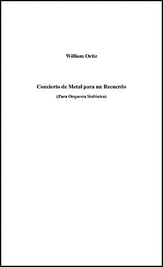 Concierto de Metal para un Recuerdo Orchestra sheet music cover